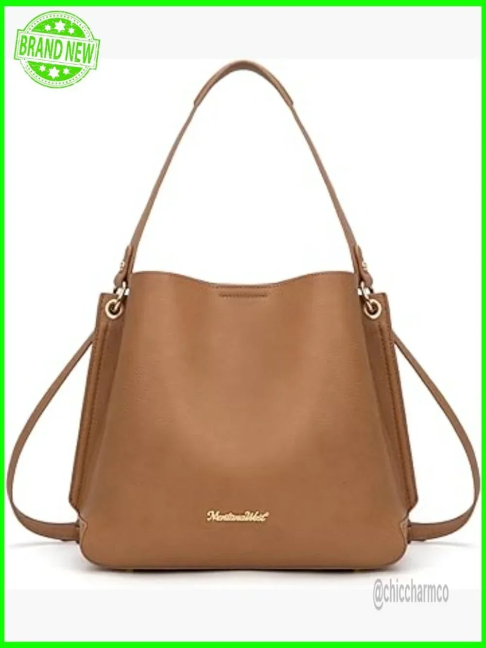 Medium Hobo Purse Bucket Shoulder Bag with Crossbody Strap PU Leather